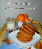 Biscuits moelleux à la banane et aux noix