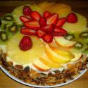 Génoise à la crème pâtissière et aux fruits