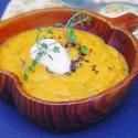 Potage épicé de lentilles rouges et carottes