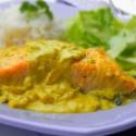 Saumon au lait de coco et au curry
